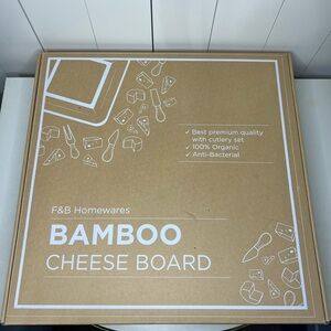 F&B Homewares Bamboo Cheese Board NWT